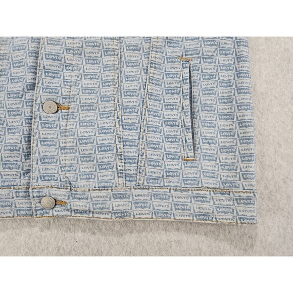 Levi Strauss Youth Blue Denim Logo Button Jacket Girls Sz 12-13 Yrs Womens Small - Picture 8 of 13